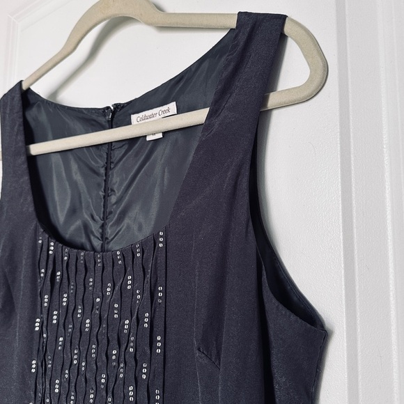 Coldwater Creek Gray Sequin Sleeveless Dress Women’s Size 14 Cocktail Wedding - Picture 4 of 13
